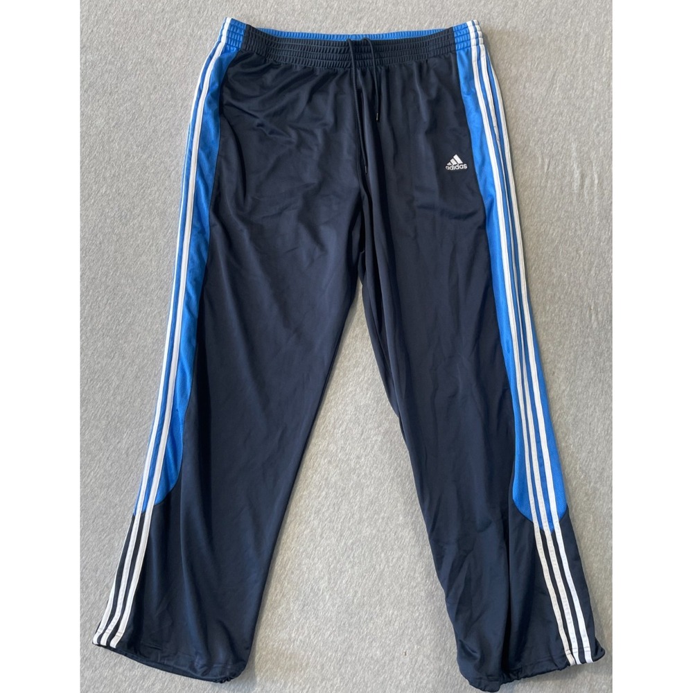 Adidas Climalite Track Pants Mens 3XL Navy Blue 3 Stripes Athleisure Performance